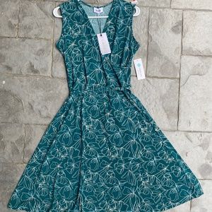 NEW Leota dress abstract petiole pacific color tie waist sleeveless M